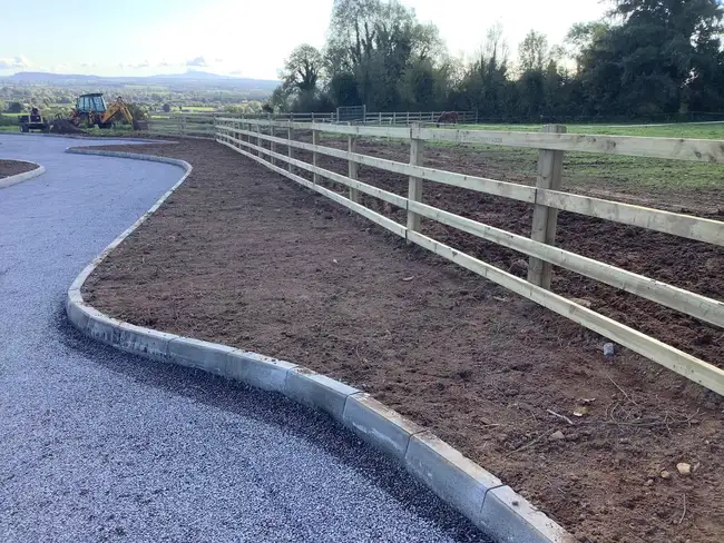 driveway kerb stones after being installed